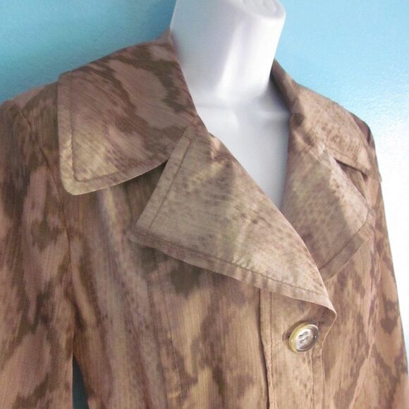 Creenstone Jacket Womens 40 Size 10/12 US Animal Print Lightweight Short Trench - Picture 2 of 15
